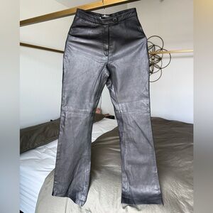 Vintage Da Milano Black Leather Pants Buttery Soft Italian High Rise Size 38 4 6